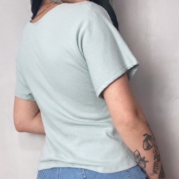 ALTARD STATE MULTI WEAR BLUE WRAP BLOUSE TOP - Picture 5 of 6